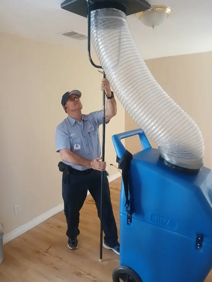 Mini Split Installation technician using HEPA equipment in Van Buren